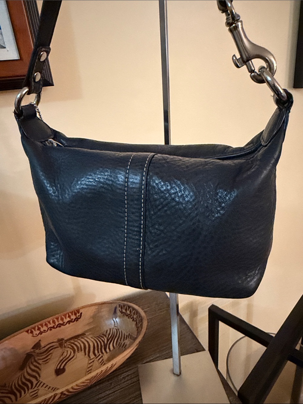 Coach Vintage small Y2K Black pebbled Leather Shoulder Bag Leatherware 1941 - Picture 9 of 16